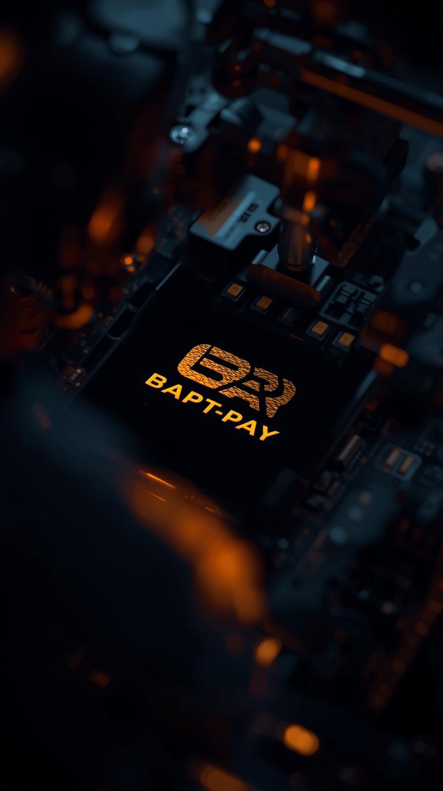 BAPT-PAY Tech - Gold and black fintech payment platform logo